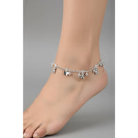 Load image into Gallery viewer, Floral Charm Chain Anklet – 925 Sterling Silver – Adjustable – 28g
