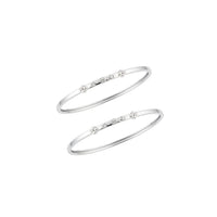 Load image into Gallery viewer, Floral Charm Silver Kada Pair – 925 Sterling Silver
