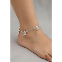 Load image into Gallery viewer, Floral Charm Station Silver Anklet – 99.9% Pure Silver – Weight:22g

