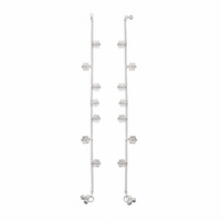 Load image into Gallery viewer, Floral Cluster Chain Anklet – 925 Sterling Silver – Adjustable – 24g
