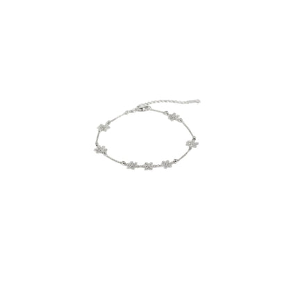 Floral Drop Anklet – 925 Sterling Silver Heavy Statement