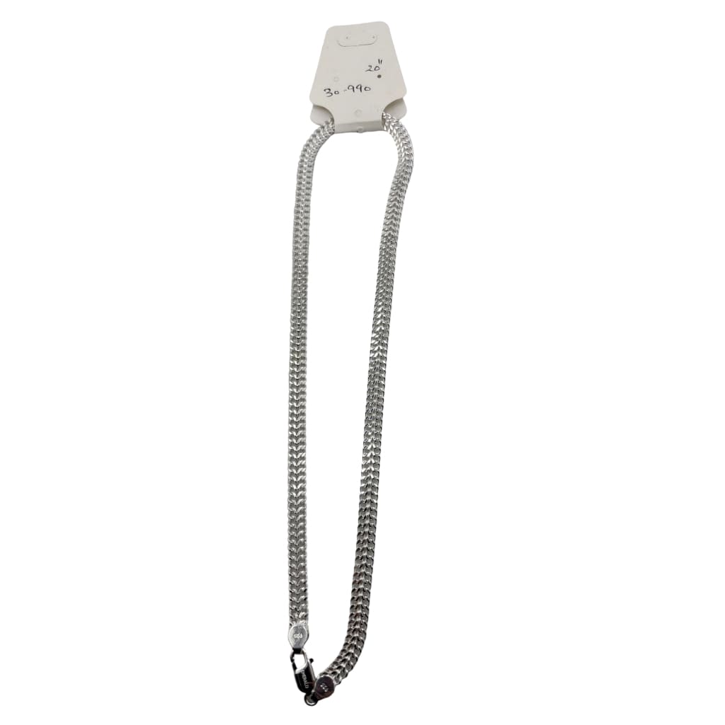 Foxtail Silver Chain in 925 Sterling | Flat Woven Chevron