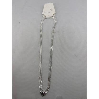 Foxtail Silver Chain in 925 Sterling | Flat Woven Chevron