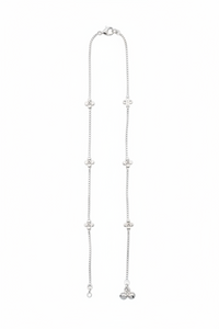 Load image into Gallery viewer, Gemstone Bloom Charm Silver Anklet – 99.9% Pure Silver – Weight:14g
