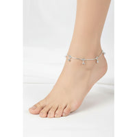Load image into Gallery viewer, Gemstone Bloom Charm Silver Anklet – 99.9% Pure Silver – Weight:14g
