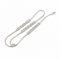 Load image into Gallery viewer, Geometric CZ Block Anklet – 925 Sterling Silver – Adjustable – 30.01g
