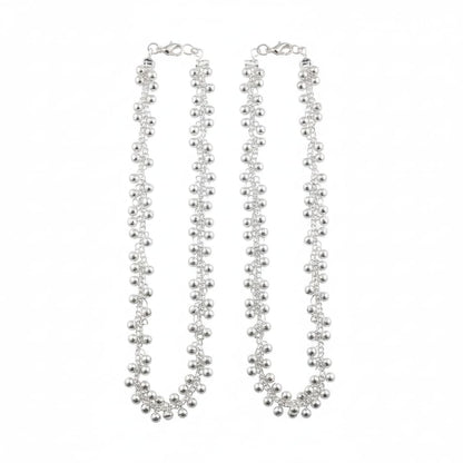 Ghungroo Silver Anklet – 99.9% Pure Adjustable Weight: 50 g