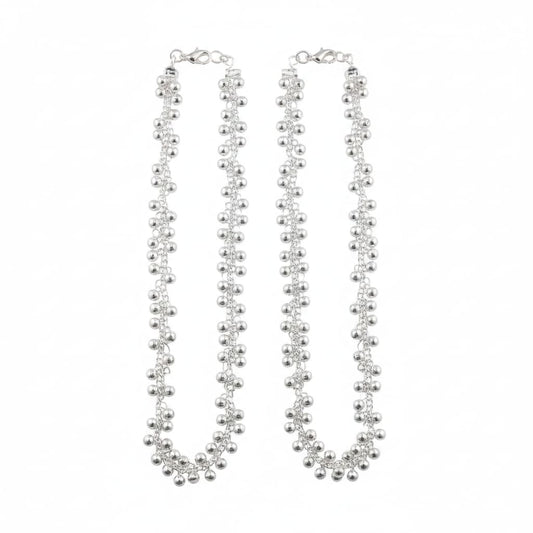 Ghungroo Silver Anklet – 99.9% Pure Adjustable Weight: 50 g