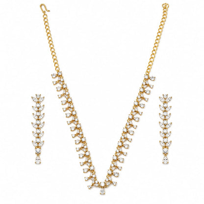 Gold-Plated 925 Sterling Silver Cascading Crystal Vine