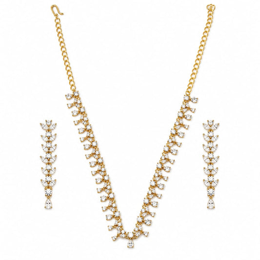 Gold-Plated 925 Sterling Silver Cascading Crystal Vine