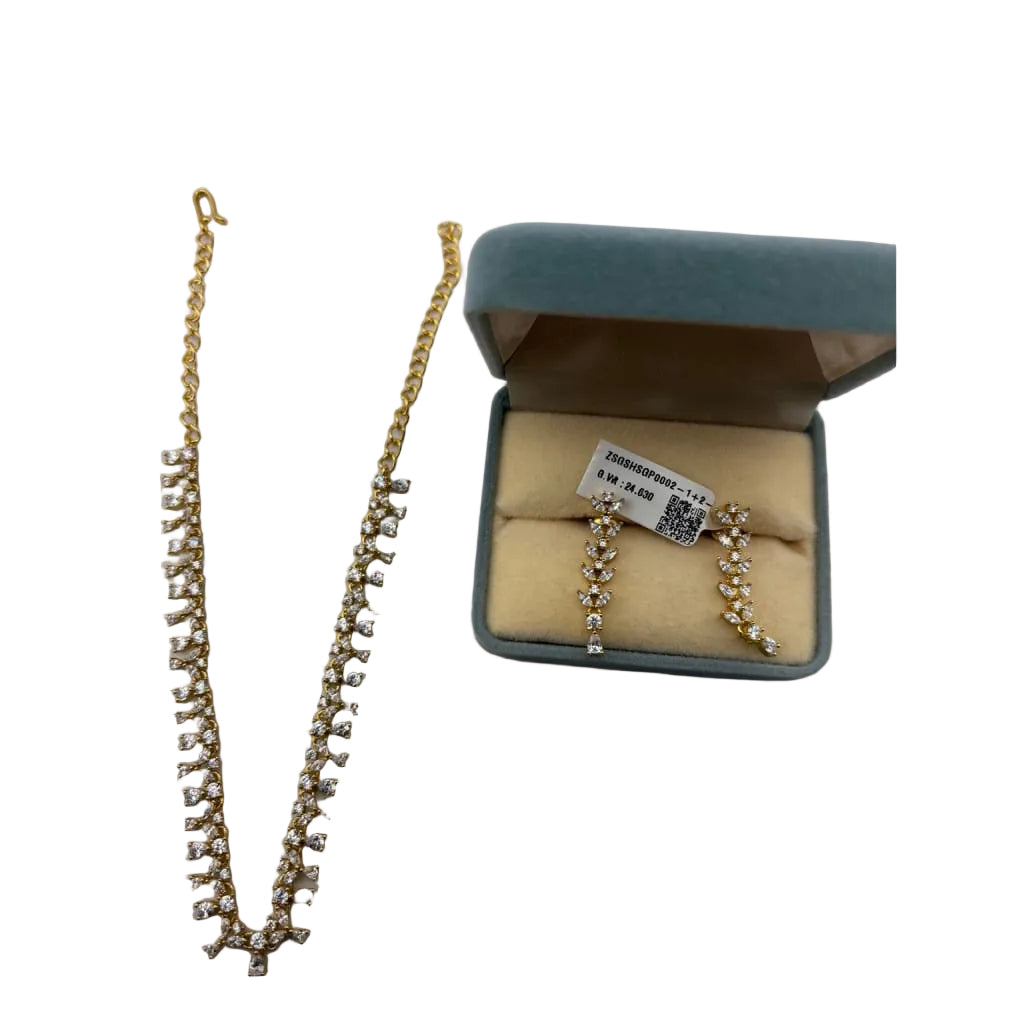 Gold-Plated 925 Sterling Silver Cascading Crystal Vine