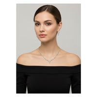 Load image into Gallery viewer, Gold-Plated 925 Sterling Silver Crystal Necklace &amp; Earrings
