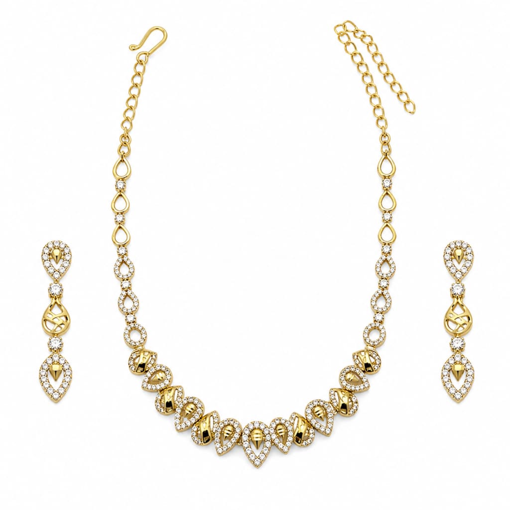 Gold-Plated 925 Sterling Silver Geometric Teardrop Necklace