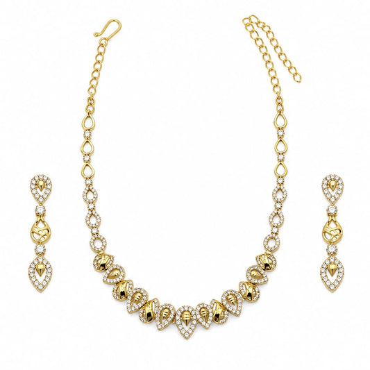 Gold-Plated 925 Sterling Silver Geometric Teardrop Necklace