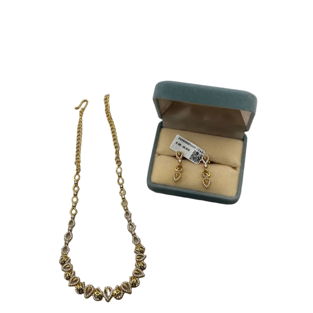 Gold-Plated 925 Sterling Silver Geometric Teardrop Necklace