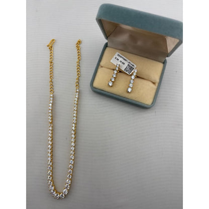Gold-Plated 925 Sterling Silver Graduated Crystal Tennis