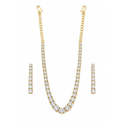 Gold-Plated 925 Sterling Silver Graduated Crystal Tennis