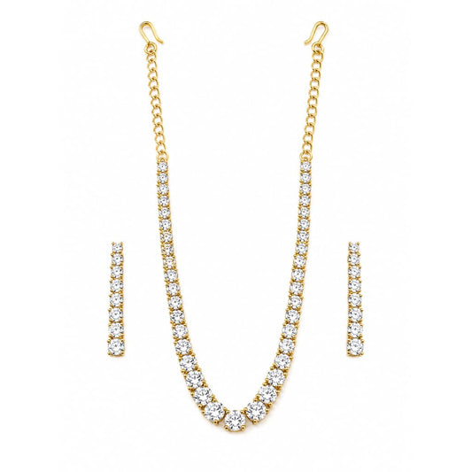 Gold-Plated 925 Sterling Silver Graduated Crystal Tennis