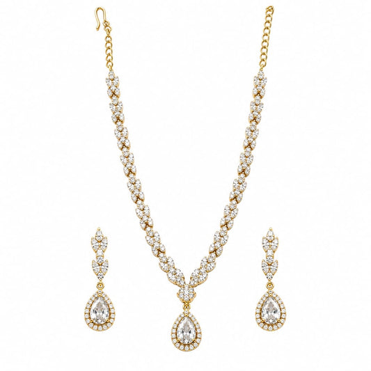 Gold-Plated 925 Sterling Silver Marquise Leaf Necklace &