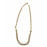 Load image into Gallery viewer, Gold-plated 925 sterling silver multi-strand ball chain necklace on white
