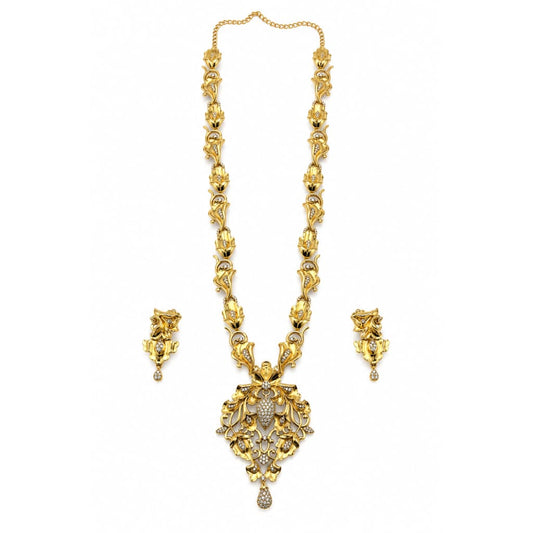 Gold-Plated 925 Sterling Silver Ornate Floral Statement