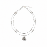 Load image into Gallery viewer, Graduated Bead Cluster Silver Anklet – 99.9% Pure Silver – Weight:22g
