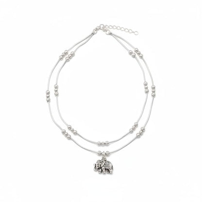 Graduated Bead Cluster Silver Anklet – 99.9% Pure Weight:22g