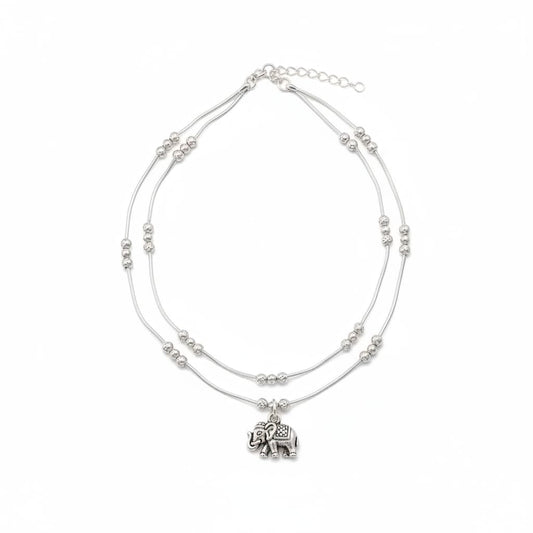 Graduated Bead Cluster Silver Anklet – 99.9% Pure Weight:22g