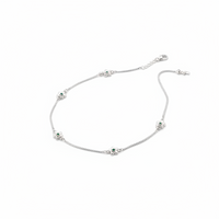 Load image into Gallery viewer, Green Flower Charm Silver Anklet – 99.9% Pure Silver – Weight:11g
