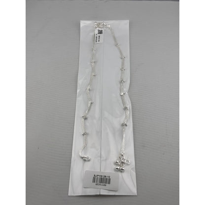 Heart Charm Silver Anklet – 99.9% Pure Weight:20g