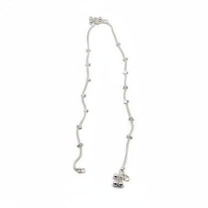 Heart Charm Silver Anklet – 99.9% Pure Weight:20g