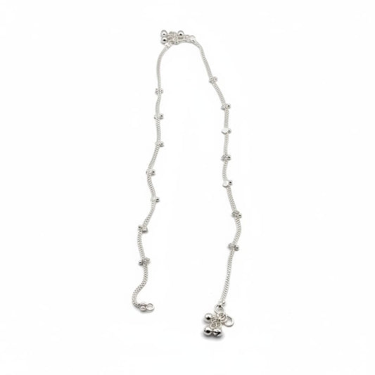 Heart Charm Silver Anklet – 99.9% Pure Weight:20g
