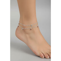Load image into Gallery viewer, Heart Drop Charm Silver Anklet – 99.9% Pure Silver – Adjustable – 18.48 g
