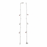 Load image into Gallery viewer, Heart Drop Charm Silver Anklet – 99.9% Pure Silver – Adjustable – 18.48 g

