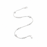 Load image into Gallery viewer, Heart Wave Delicate Silver Anklet – 99.9% Pure Silver – Adjustable – 14.00 g
