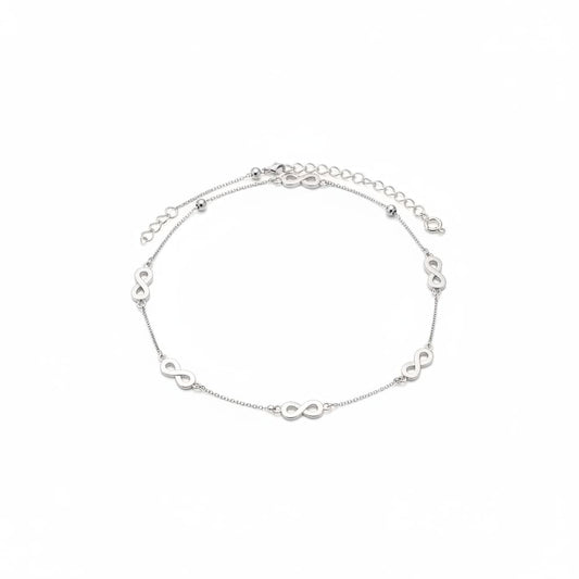 Infinity Charm Anklet – 925 Sterling Silver Minimal Elegant