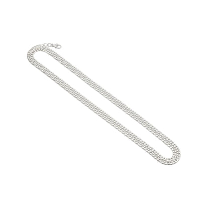 Japanese Curb Silver Chain in 925 Sterling | Sleek Flat