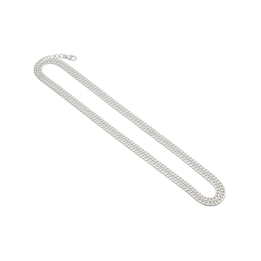 Japanese Curb Silver Chain in 925 Sterling | Sleek Flat