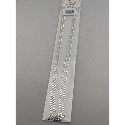 Japanese Curb Silver Chain in 925 Sterling | Sleek Flat