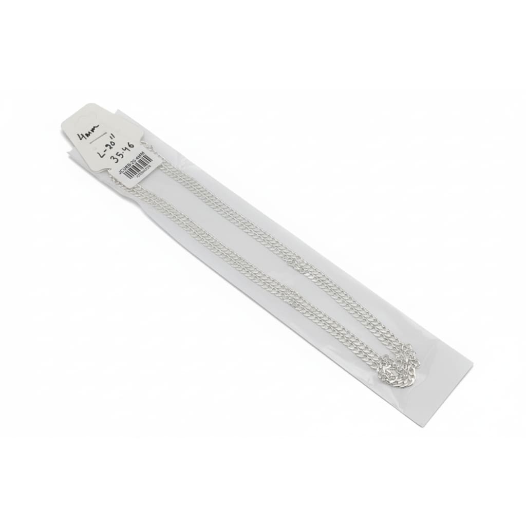 Japanese Curb Silver Chain in 925 Sterling | Sleek Flat