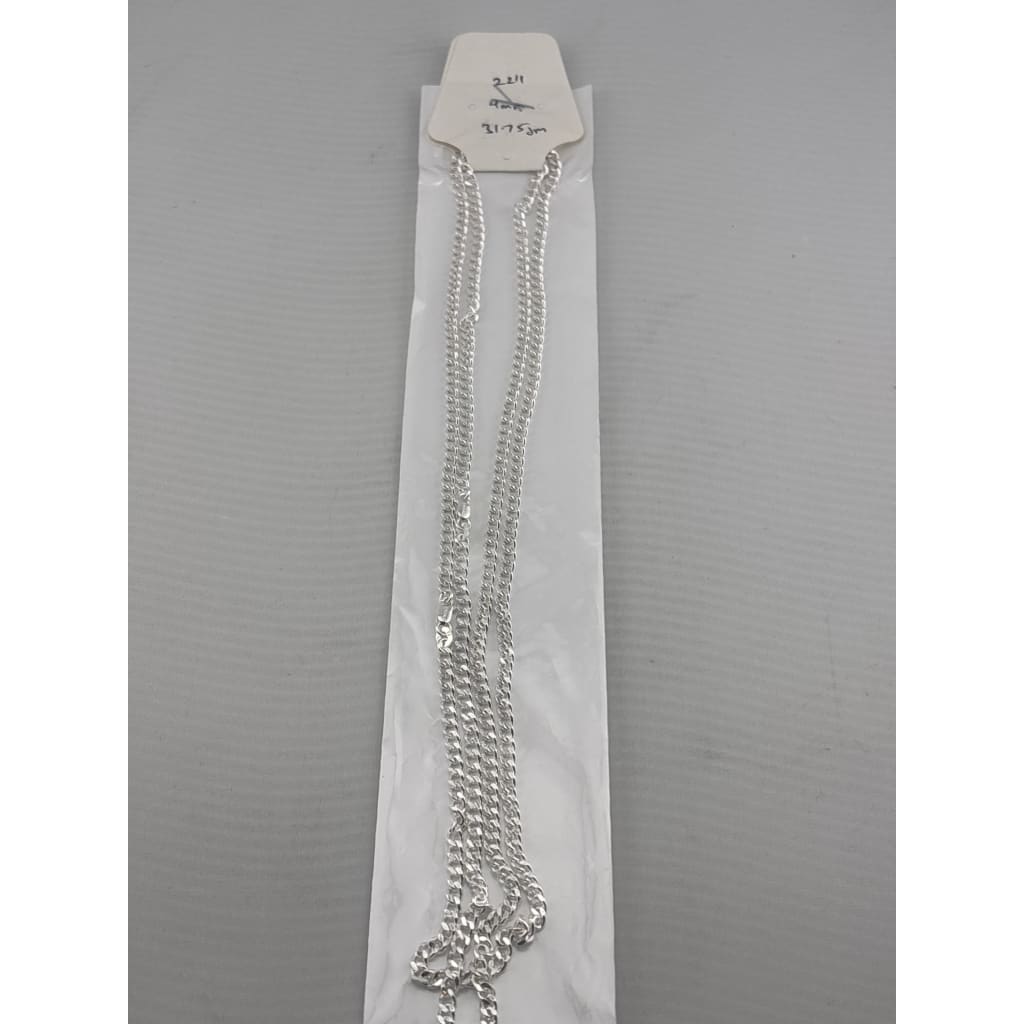 Japanese Curb Silver Chain in 925 Sterling | Sleek Flat