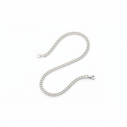 Japanese Curb Silver Chain in 925 Sterling | Sleek Flat