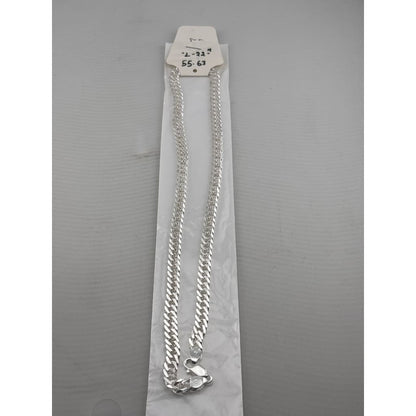 Japanese Curb Silver Chain in 925 Sterling | Sleek Flat