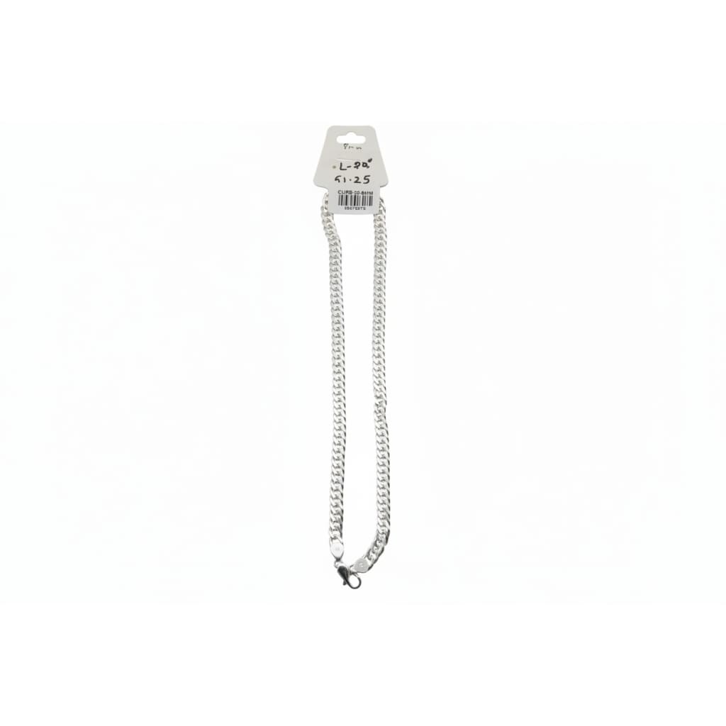 Japanese Curb Silver Chain in 925 Sterling | Sleek Flat