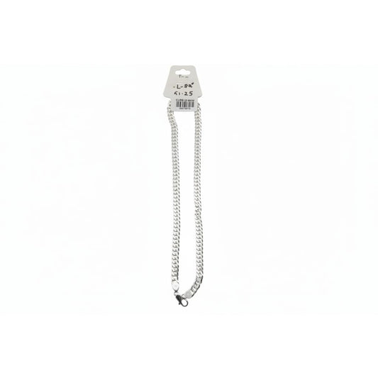 Japanese Curb Silver Chain in 925 Sterling | Sleek Flat