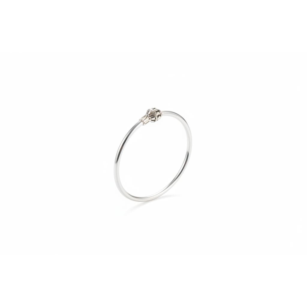 Kids Ball End Silver Kada – 925 Sterling Baby Bracelet
