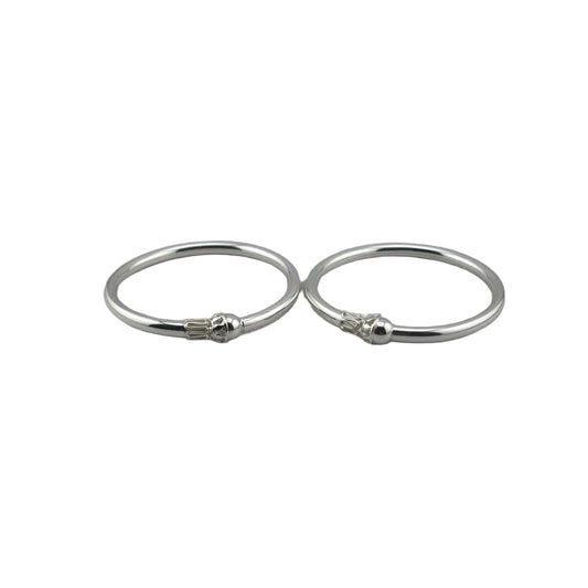 Kids Ball End Silver Kada – 925 Sterling Baby Bracelet