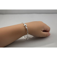 Load image into Gallery viewer, Kids Beaded Silver Bangle – 925 Sterling Silver Bracelet
