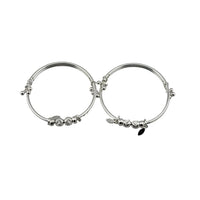 Load image into Gallery viewer, Kids Beaded Silver Kada – 925 Sterling Silver Baby Kada Bracelet with Charms (Pair)
