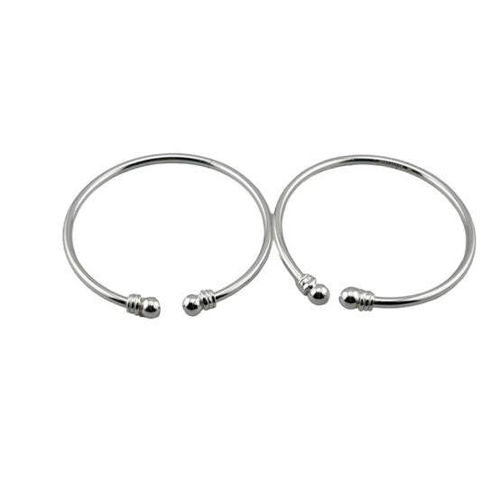 Kids Classic Silver Kada – 925 Sterling Baby Bracelet
